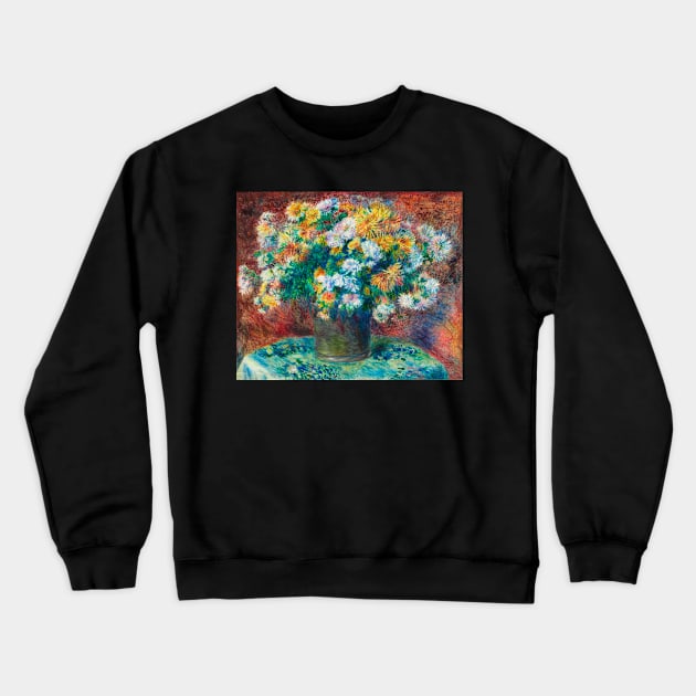 Chrysanthemums by Pierre-Auguste Renoir Crewneck Sweatshirt by MelsPlace